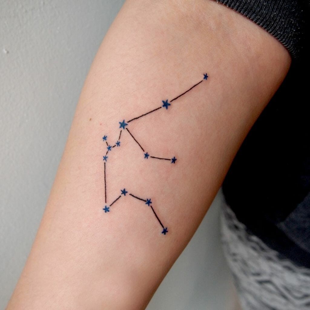 Gemini Constellation Tattoo Over Forearm