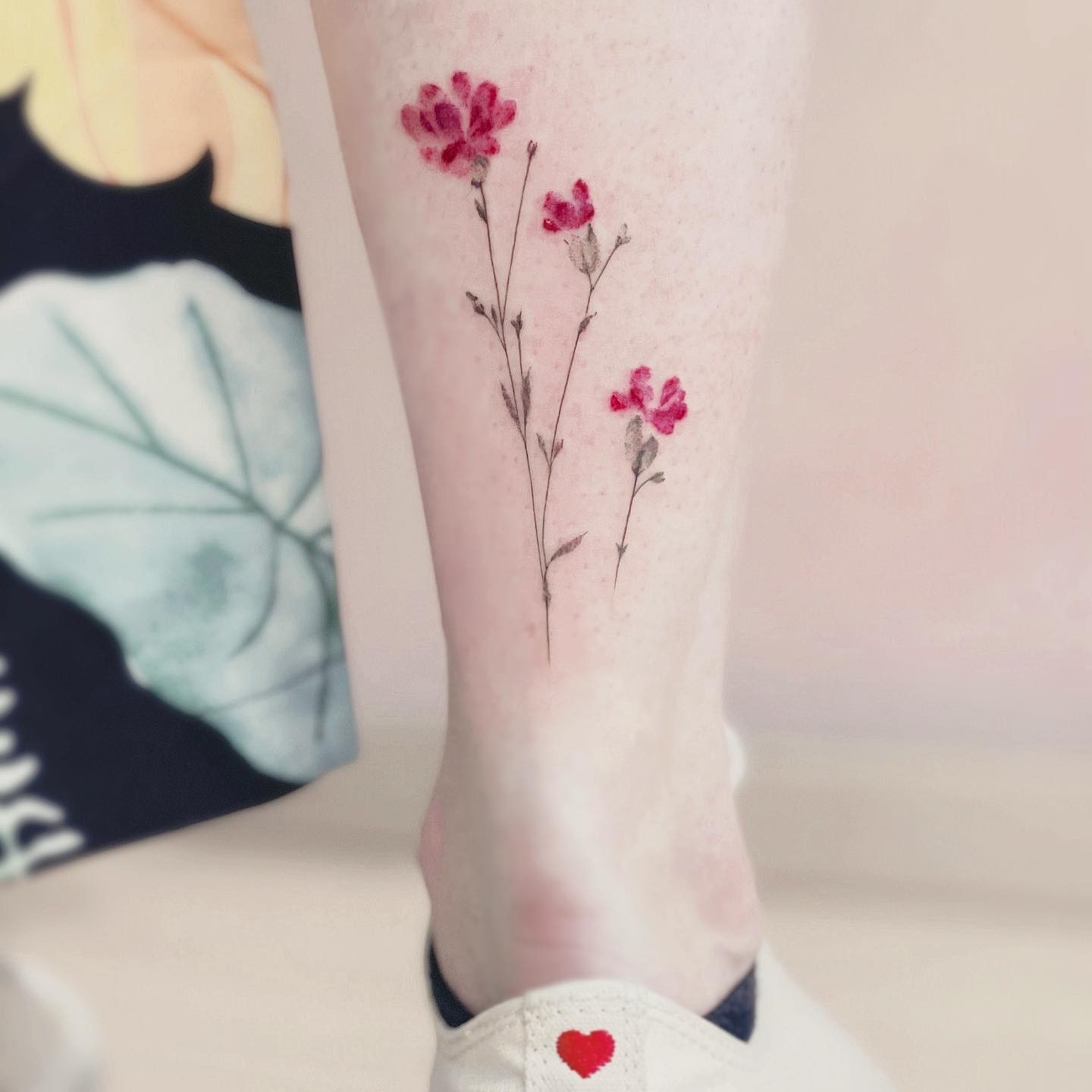 Majestic Magenta Wildflower Tattoo Design