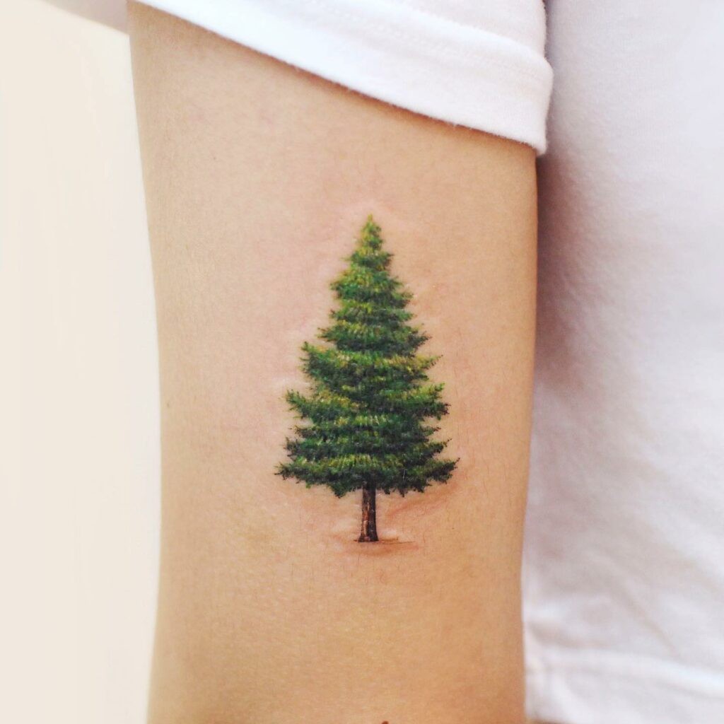 Green Tree Modern Tattoo Ink