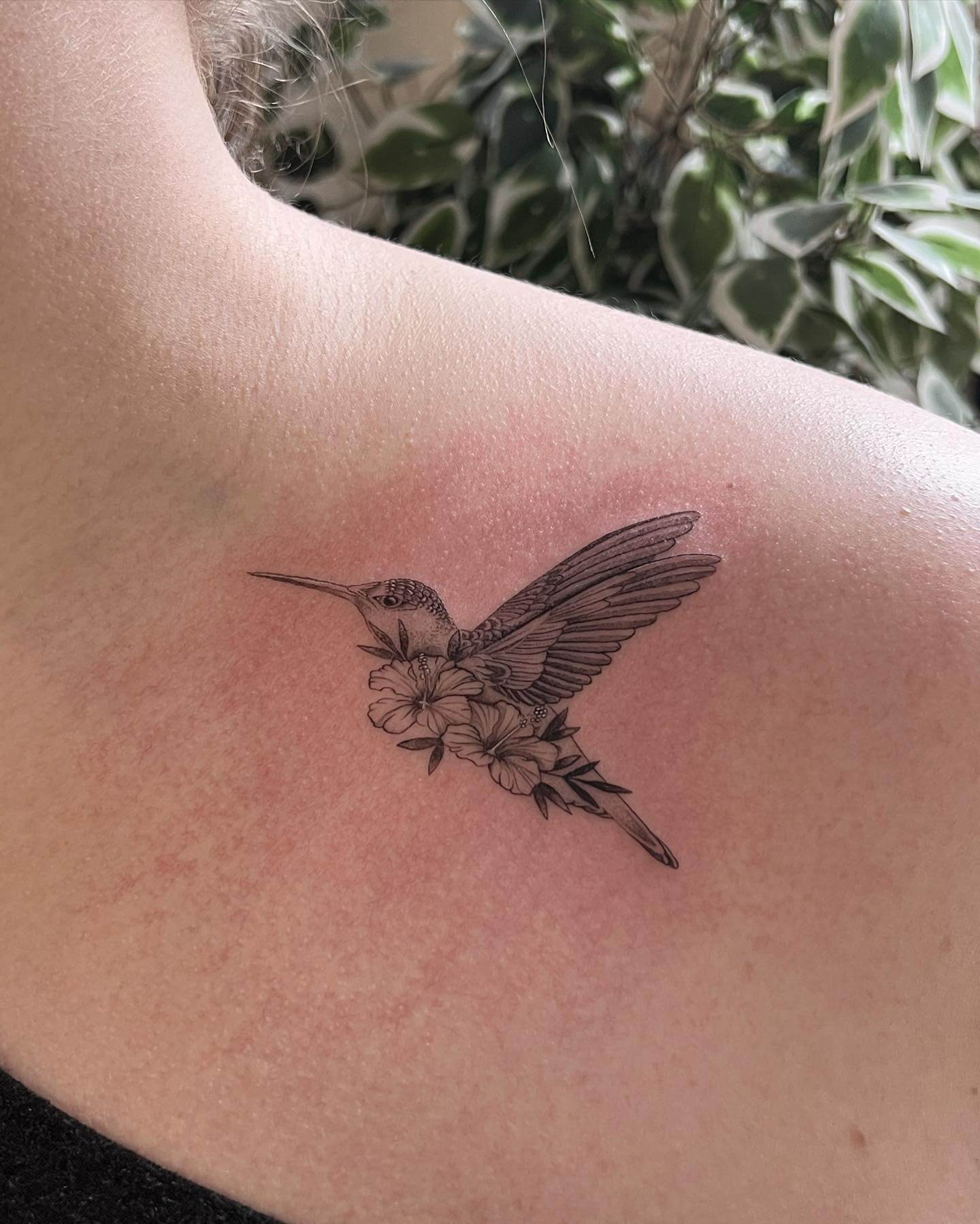 Hummingbird Hibiscus Flower Tattoos