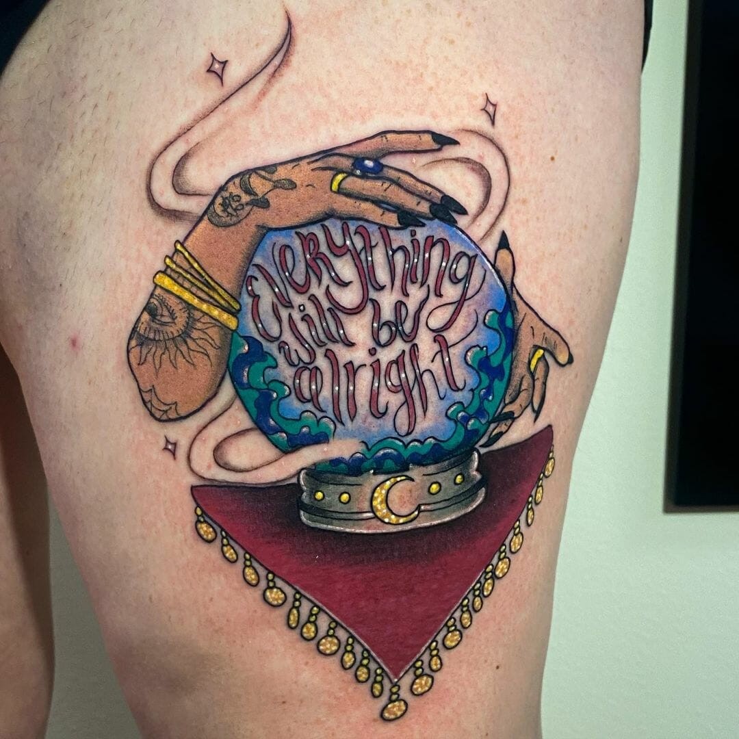 Optimistic Crystal Ball Tattoo