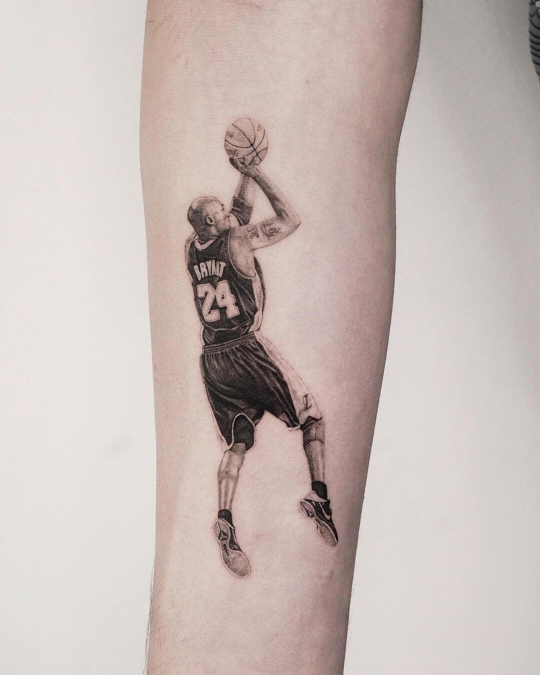 Kobe Bryant’s Jump Shot Laker Tattoo