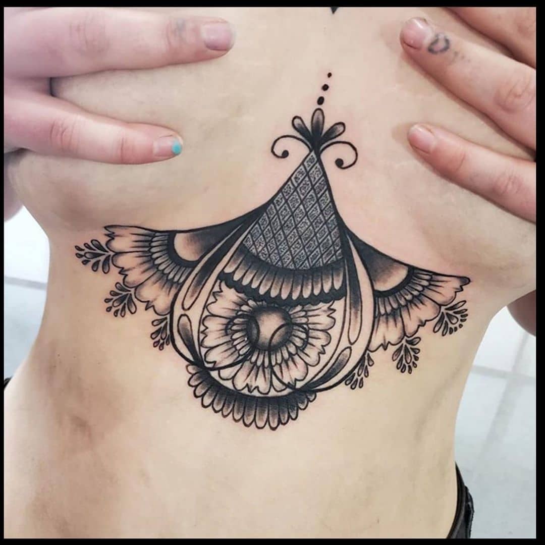 Mandala Stomach Tattoo