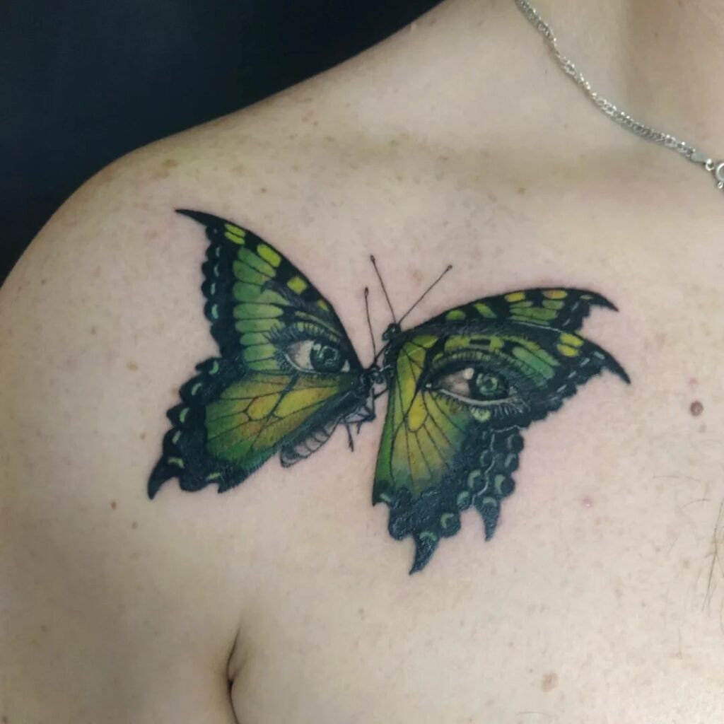 Green Butterfly Tattoo