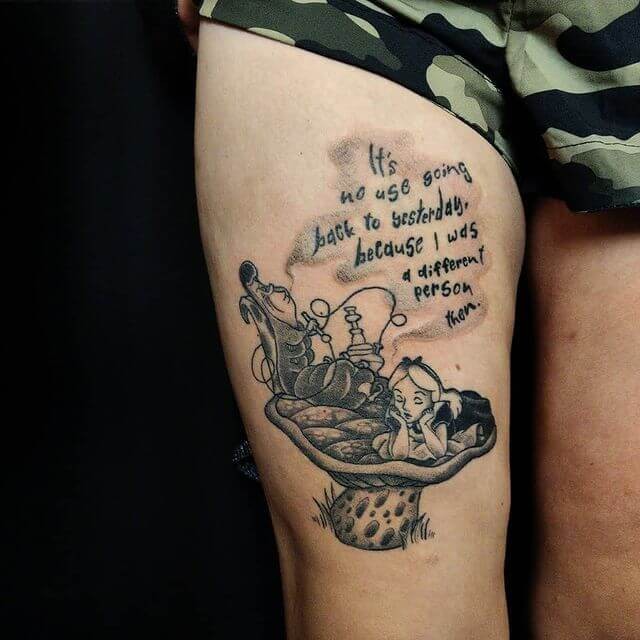 ‘Alice In Wonderland’ Quotes Tattoo