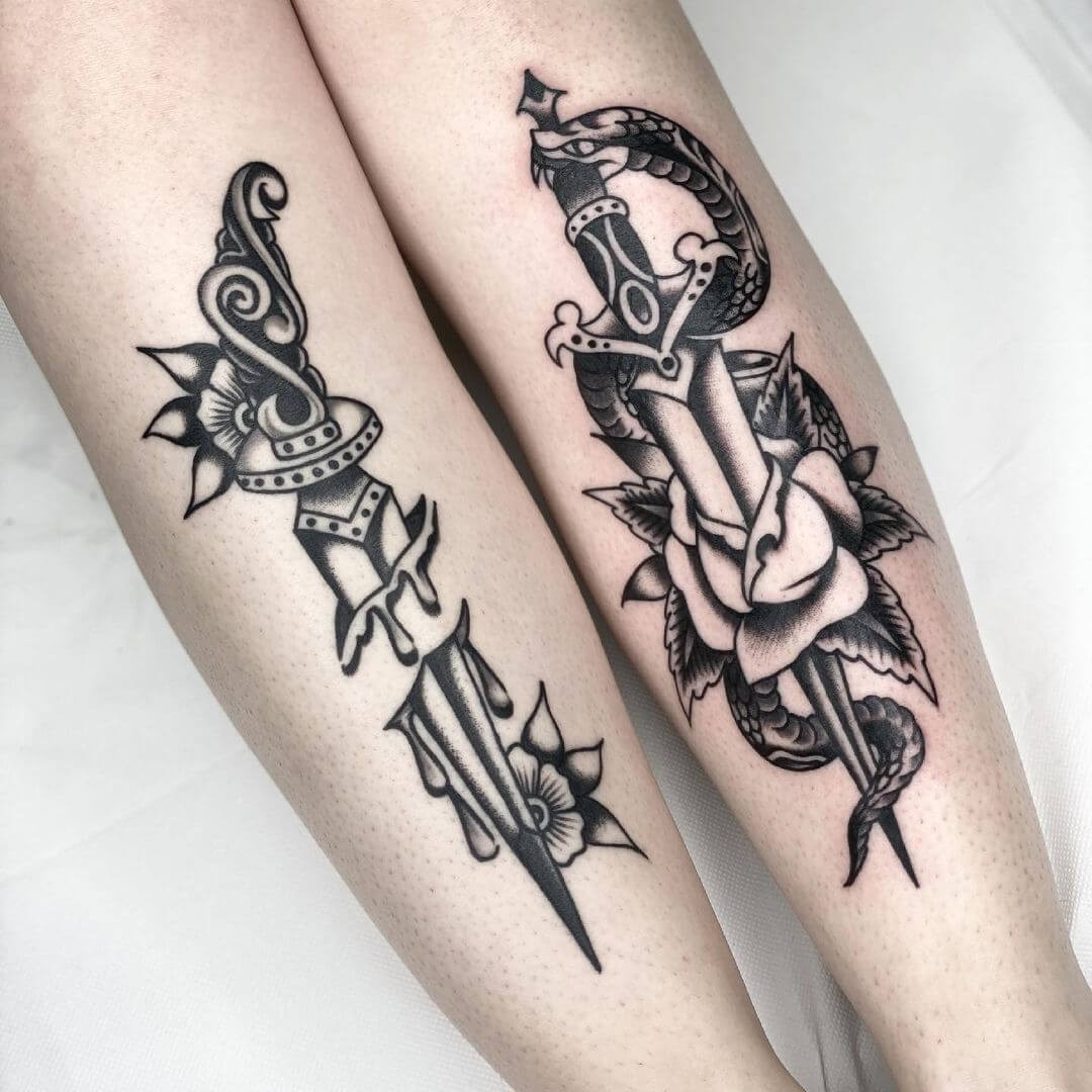 Roman God Mercury Dagger Tattoo