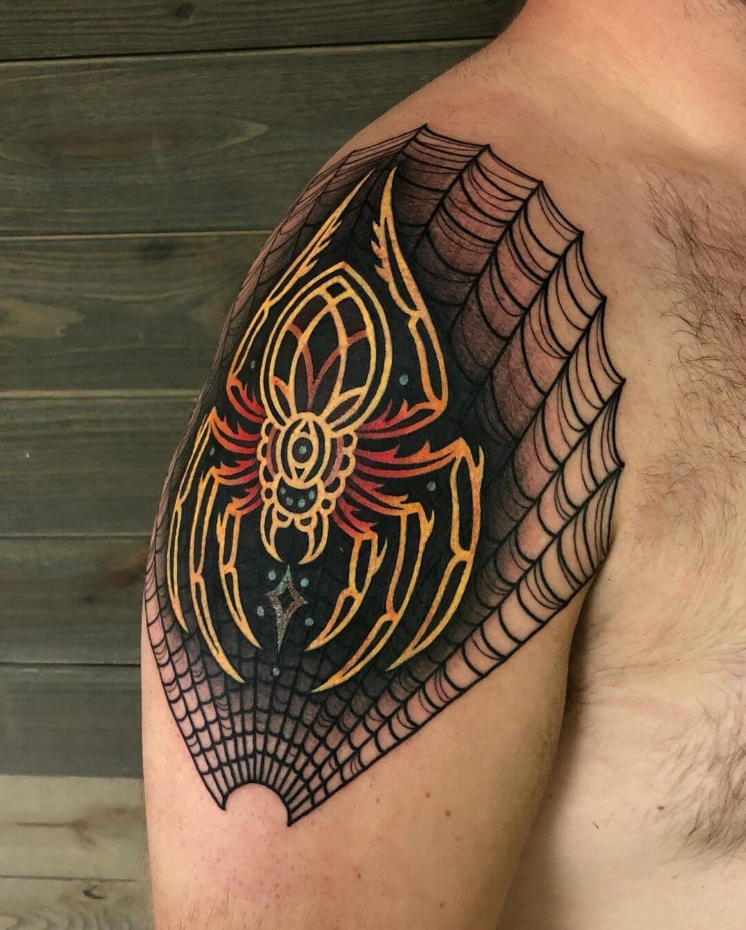 Neo-Traditional Spider Tattoo Design