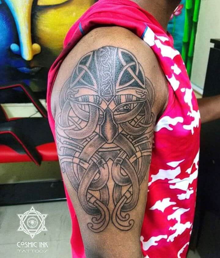 Celtic Viking Face Tattoo