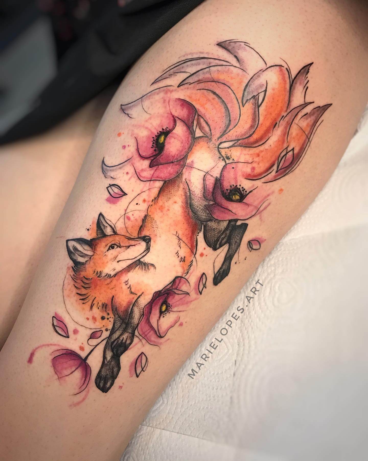 Lotus And Kurama Tattoo