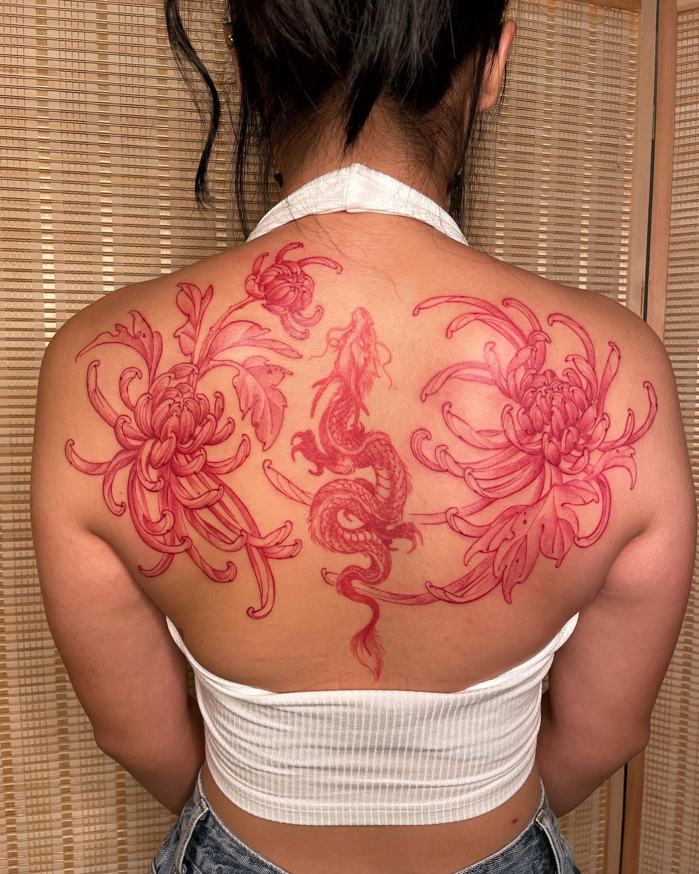 Sexy Dragon Tattoo On Back For Women