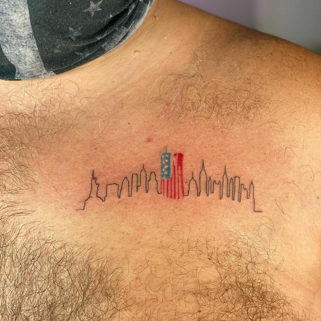 The Minimal Patriotic 9/11 Tattoo