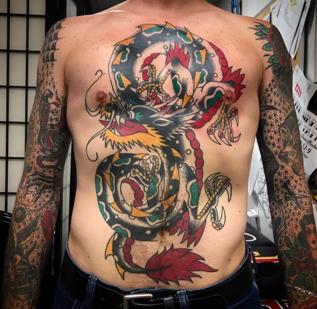 Dragon Chest Tattoo