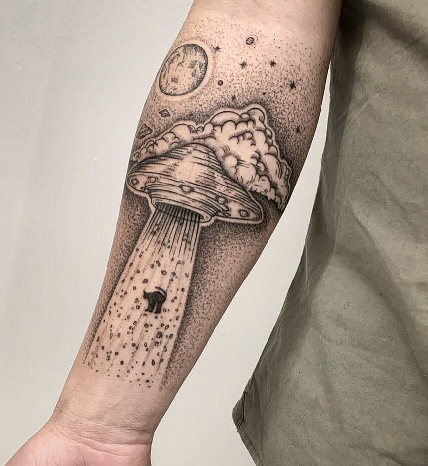 Dotwork Tattoo Alien Tattoo Inspo