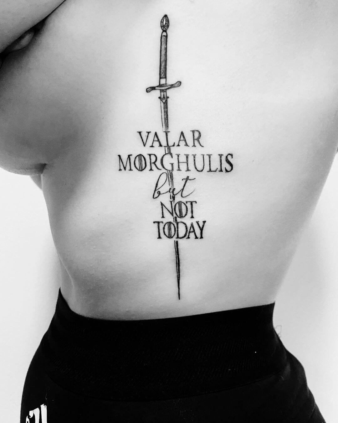 Side Chest Valar Morghulis Tattoo