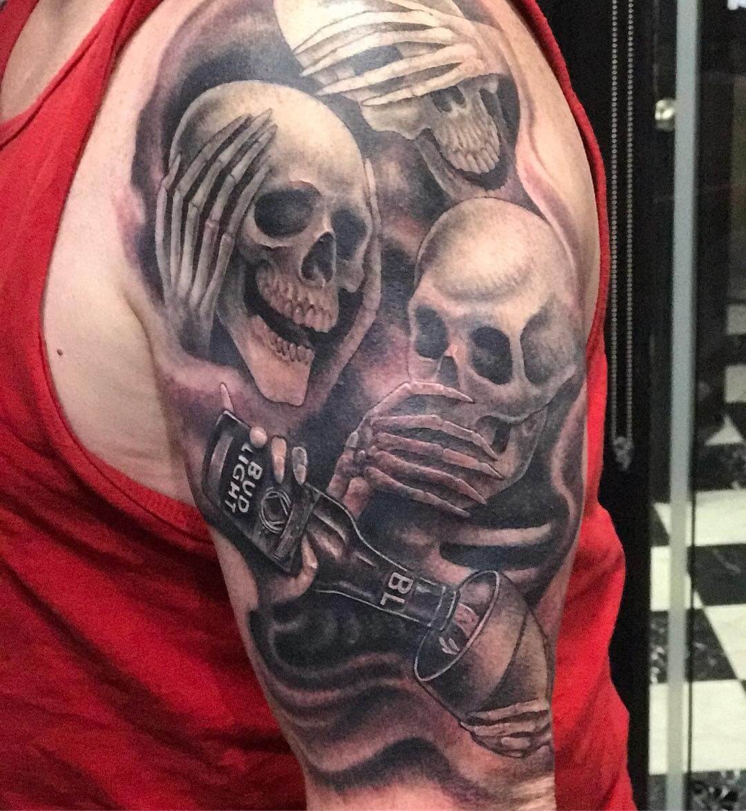 No Evil Bud Light Tattoo