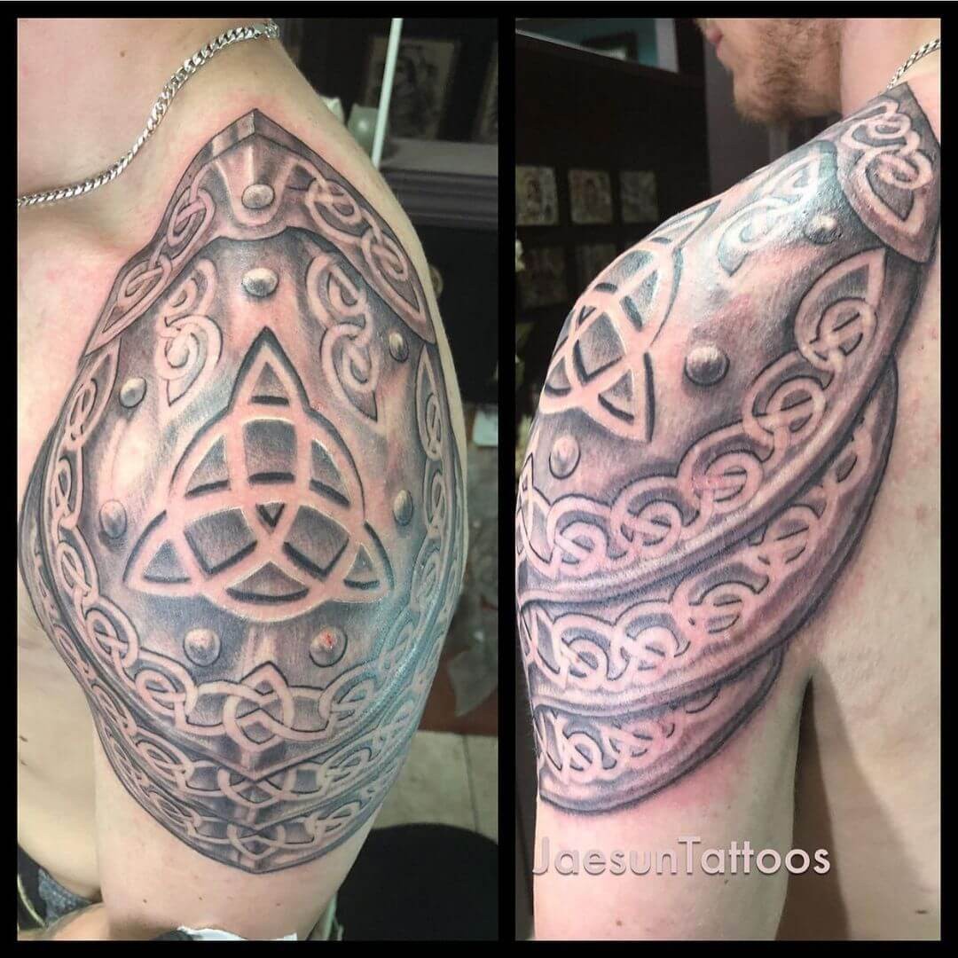 Celtic Armor Shoulder Tattoo