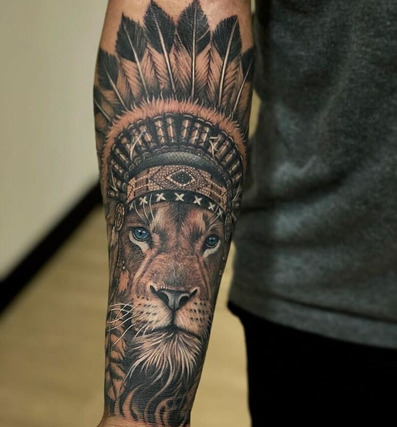 Tribal Lion Tattoo