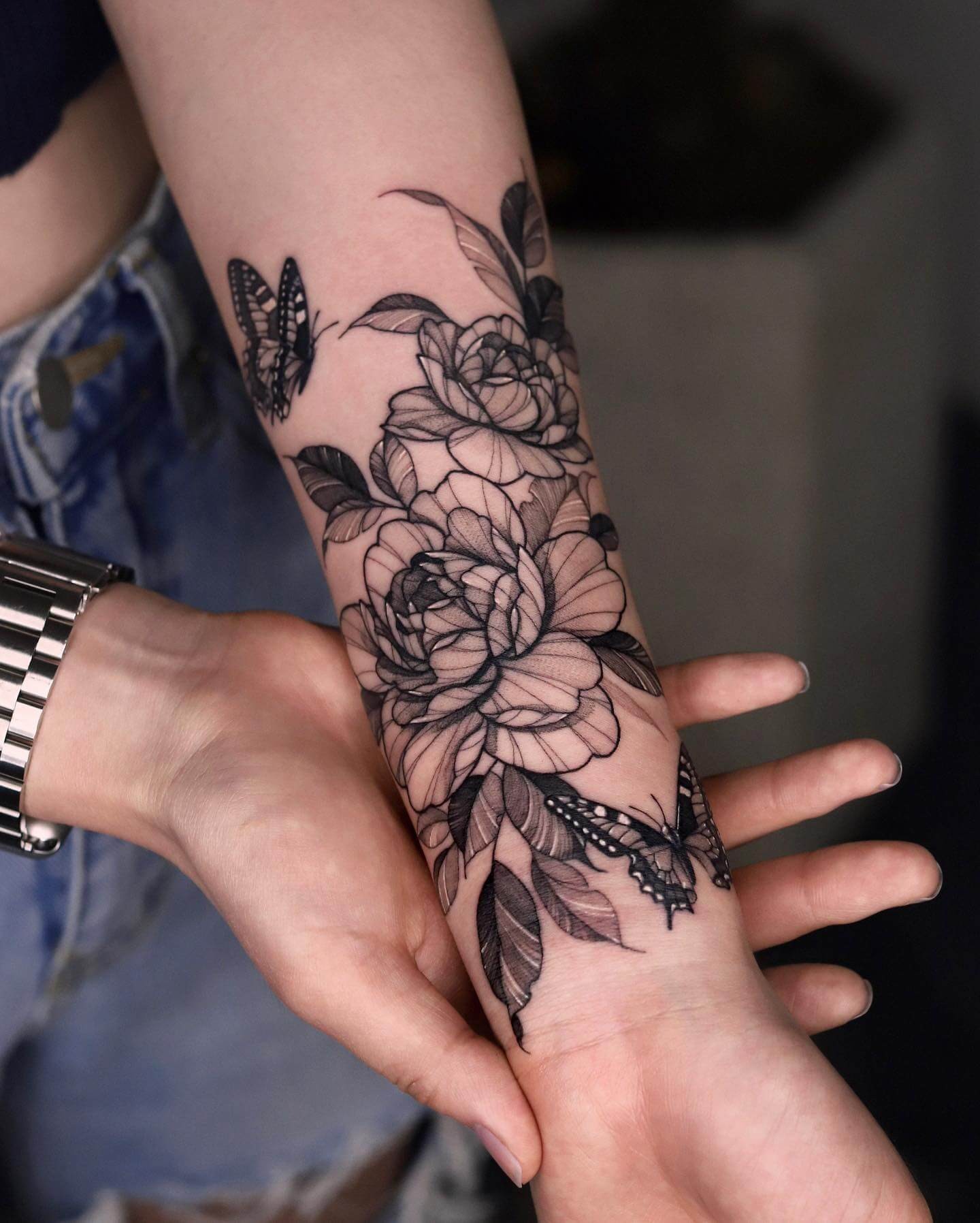 Rose And Butterfly Tattoo