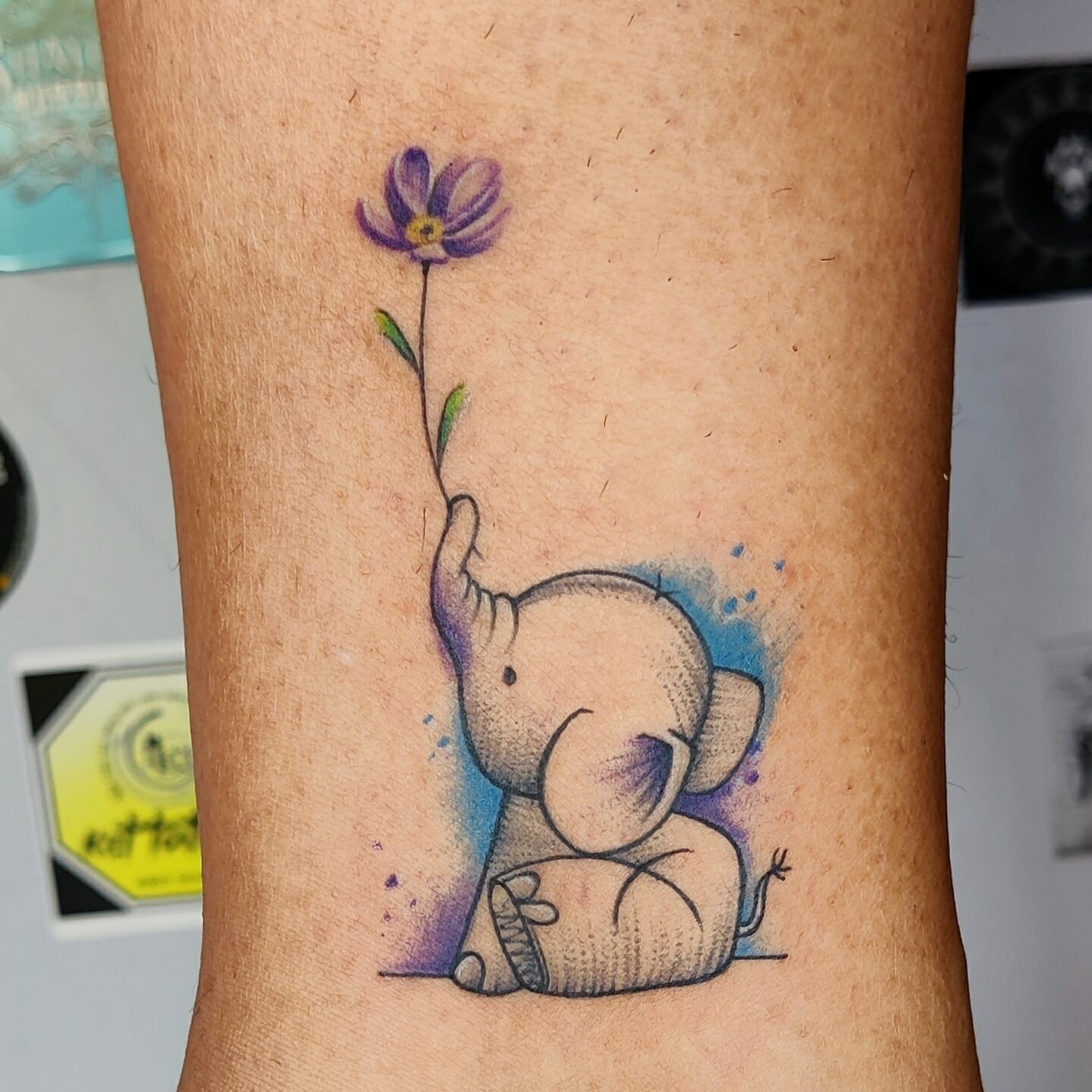 Cute Baby Elephant Tattoo