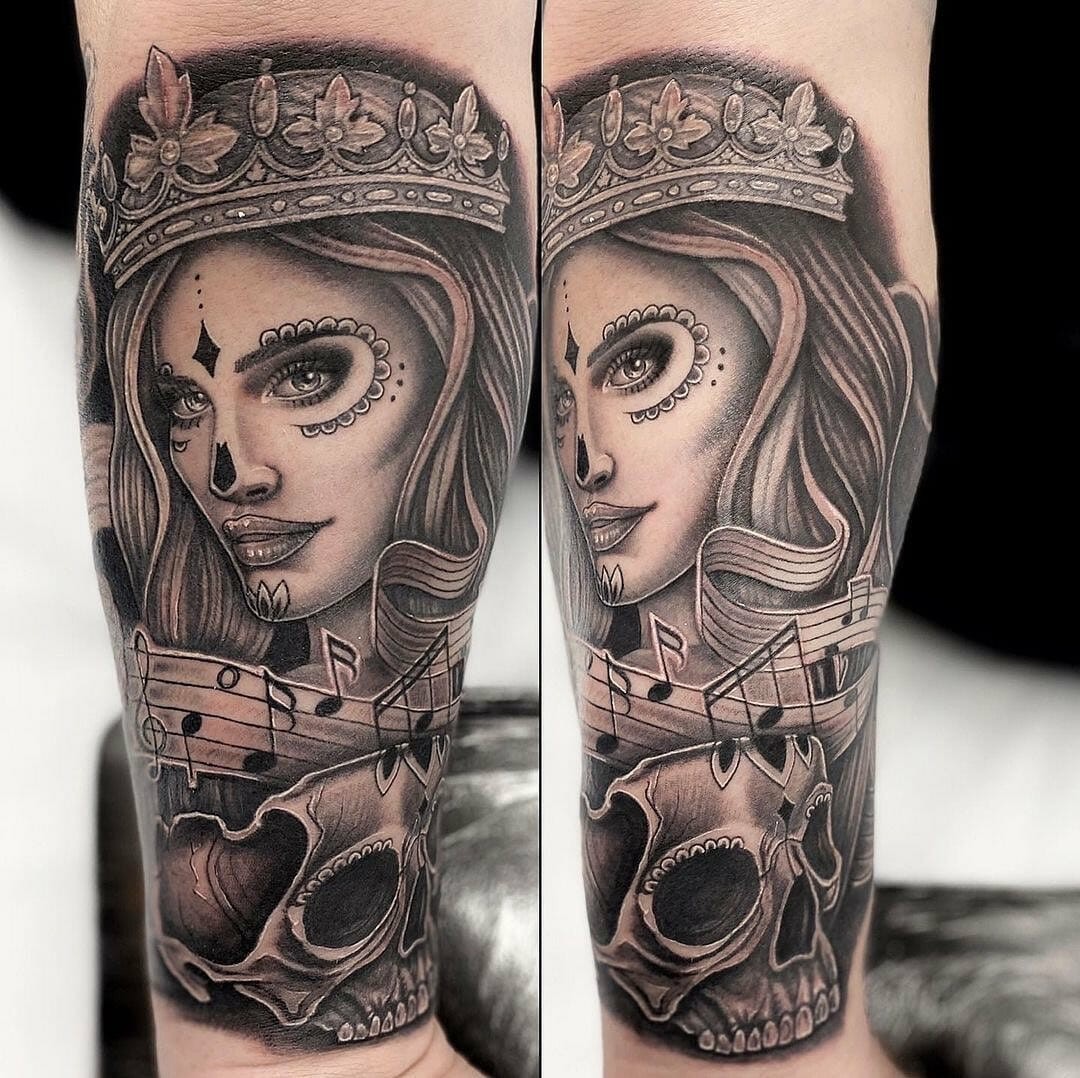 Sugar Skull Girl Tattoo