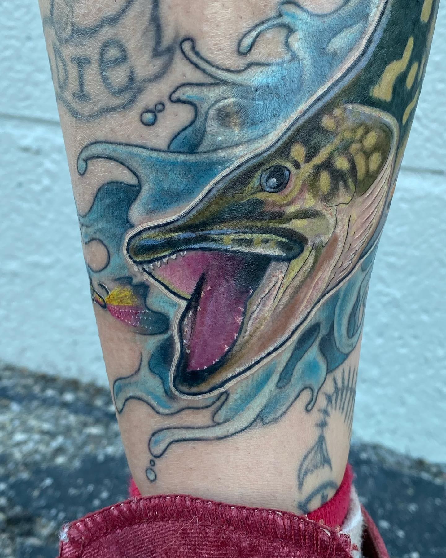 Leg Fishing Tattoo