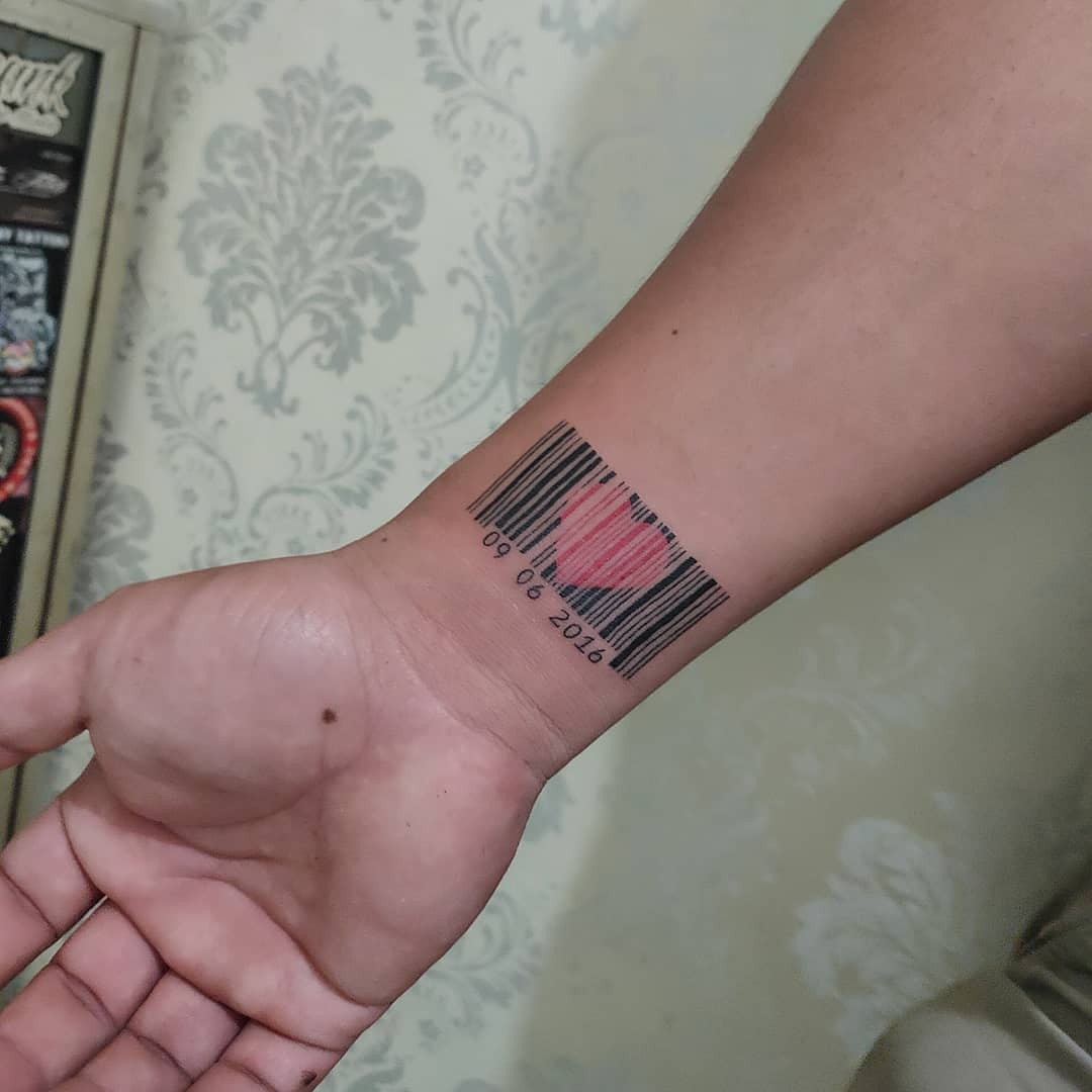 Heart Barcode Tattoo