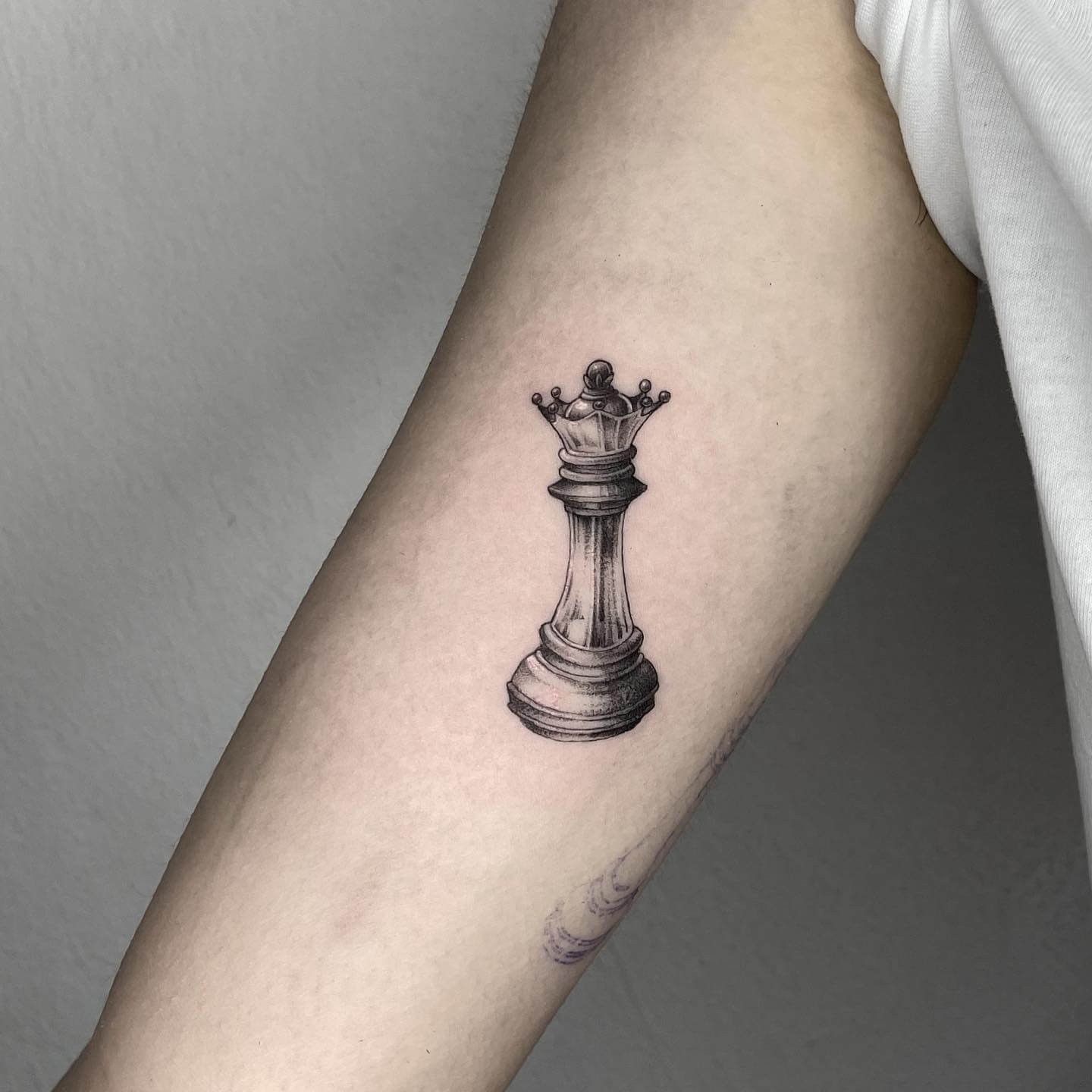 Magnificent Black Queen Chess Piece Tattoo