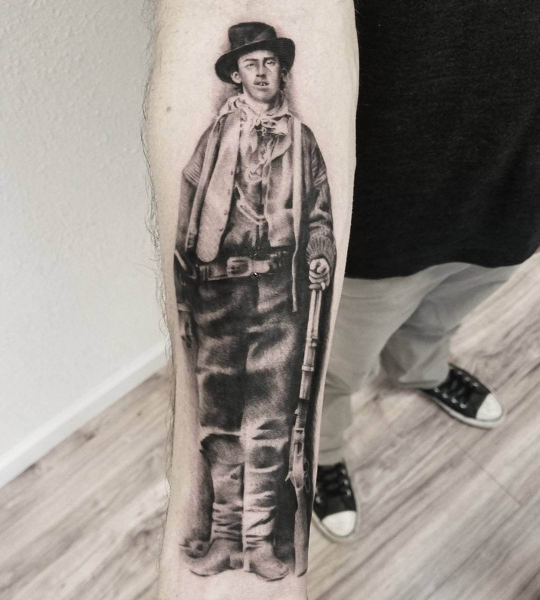 The Realistic Portrait Tattoo of Billy The Kid