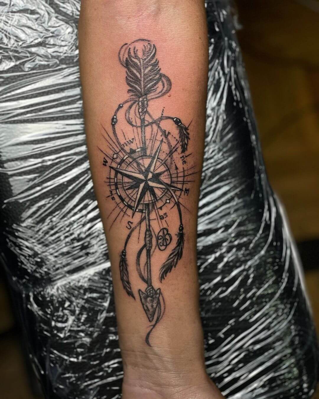 Compass Arrow Tattoo