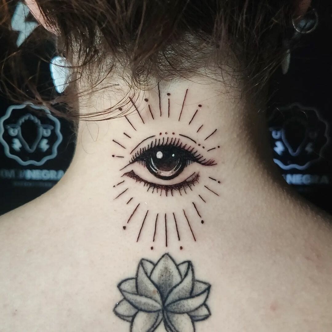 Stunning Eye Tattoos For The Back Of Your Neck