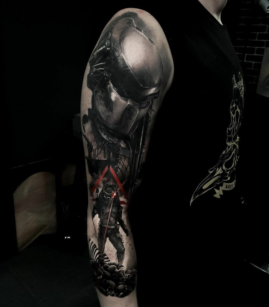 The Monochrome Poster Predator Tattoo