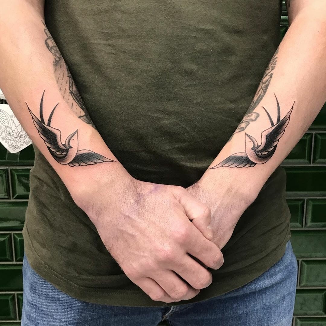 Swallow Tattoos On Arms