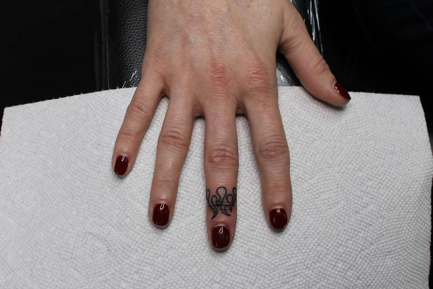 Simple Flame Finger Tattoos