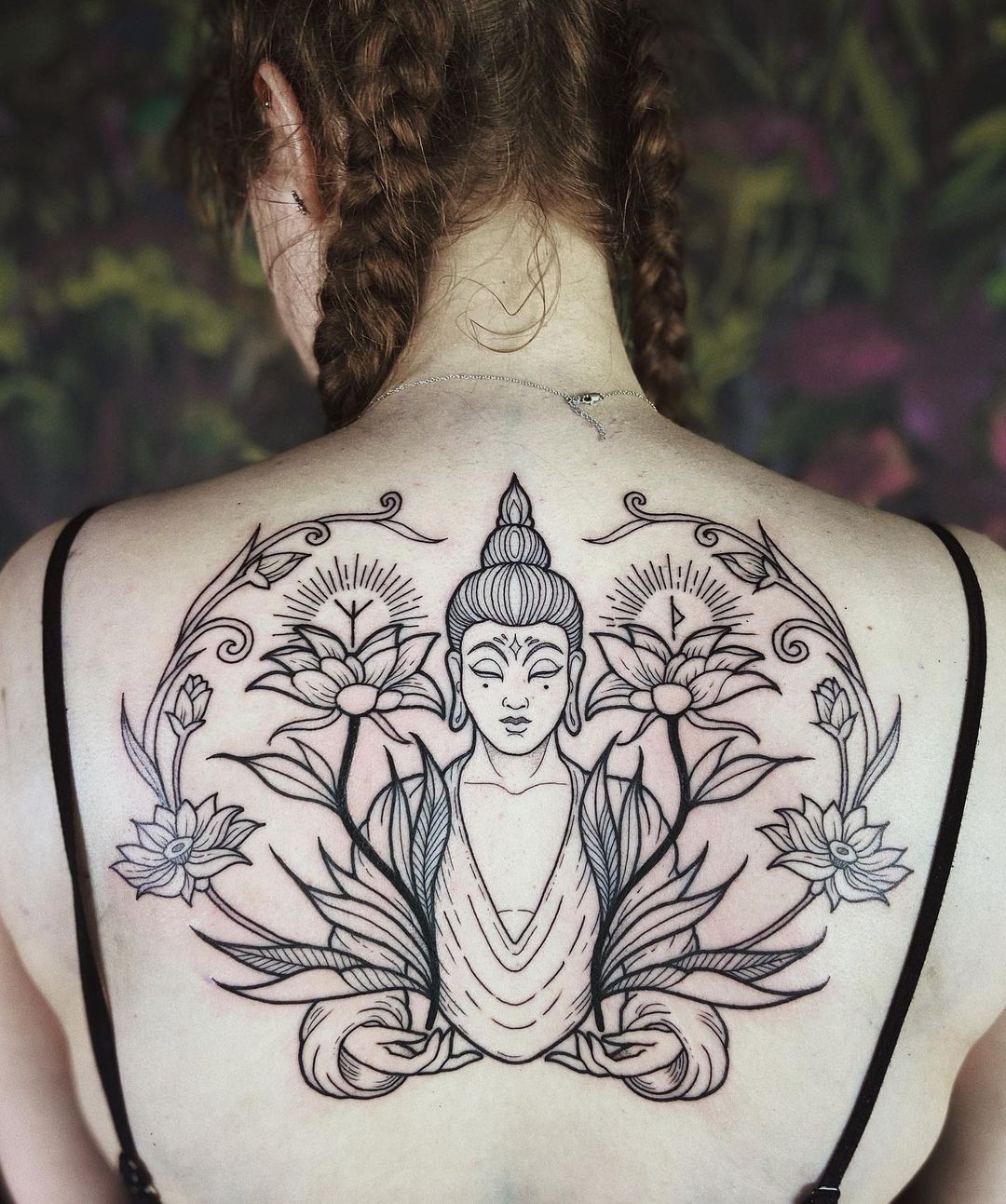 Detailed Large Buddha Tattoo