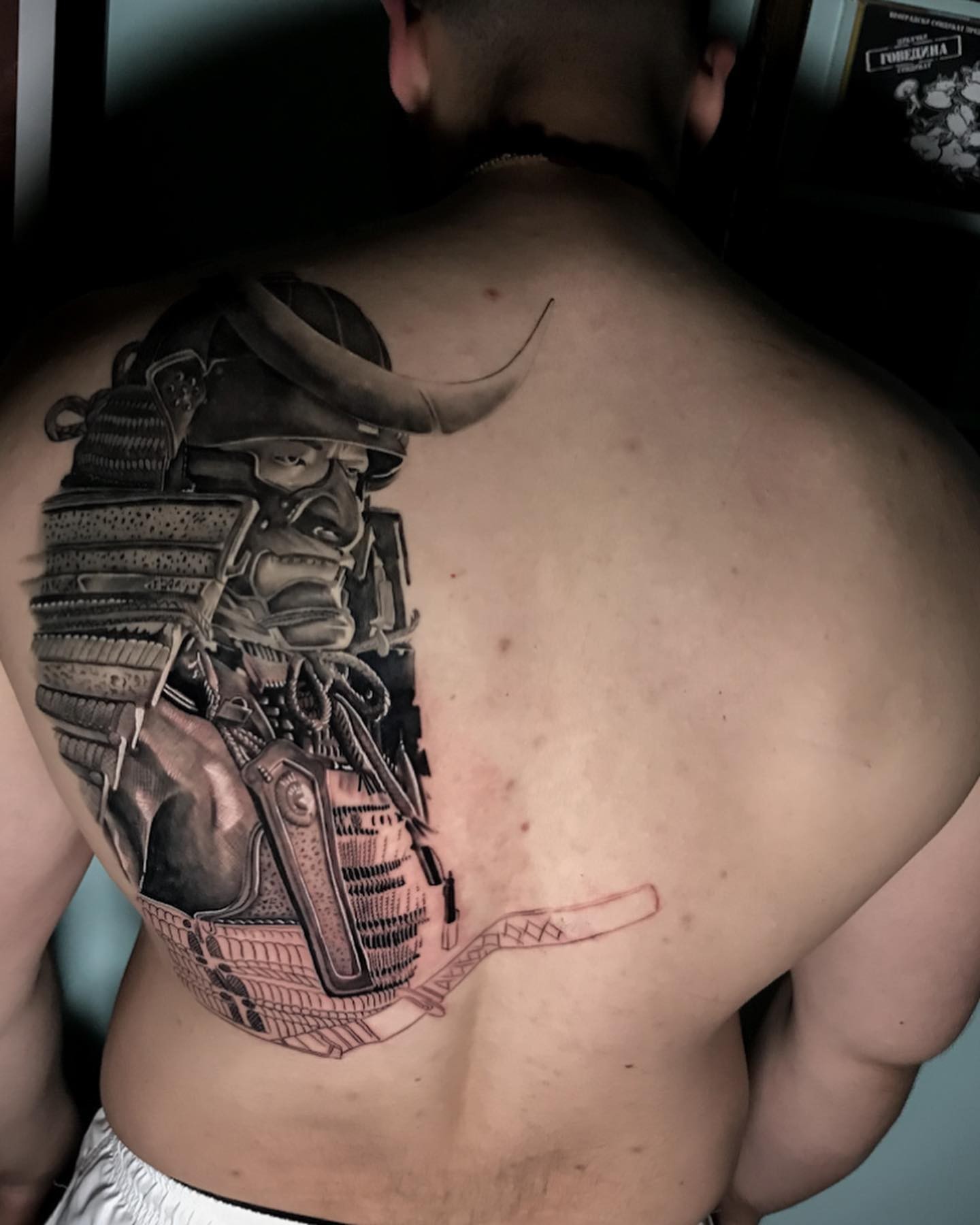 Simple Samurai Portrait Tattoo