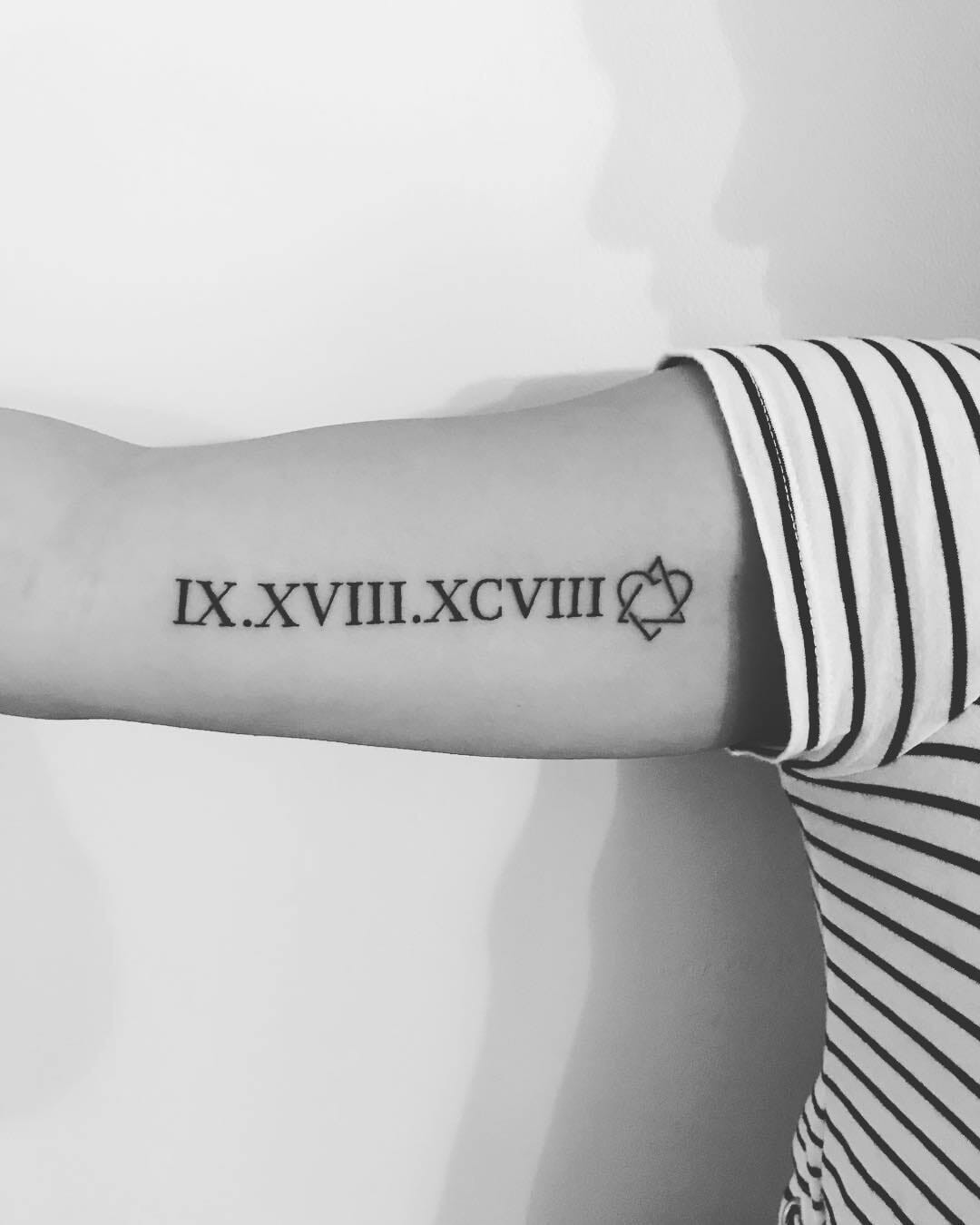 Roman Numeral Adoption Date Tattoo Ideas