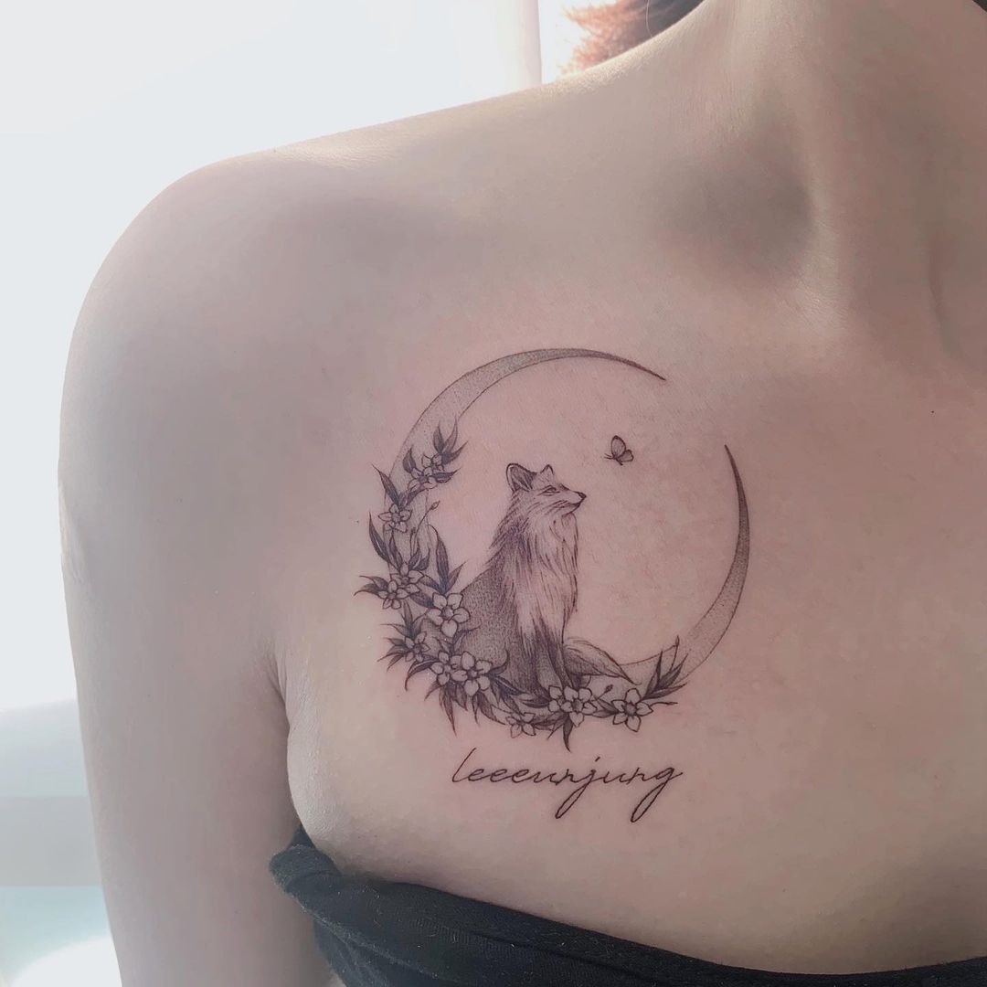 Detailed Clavicle Tattoo