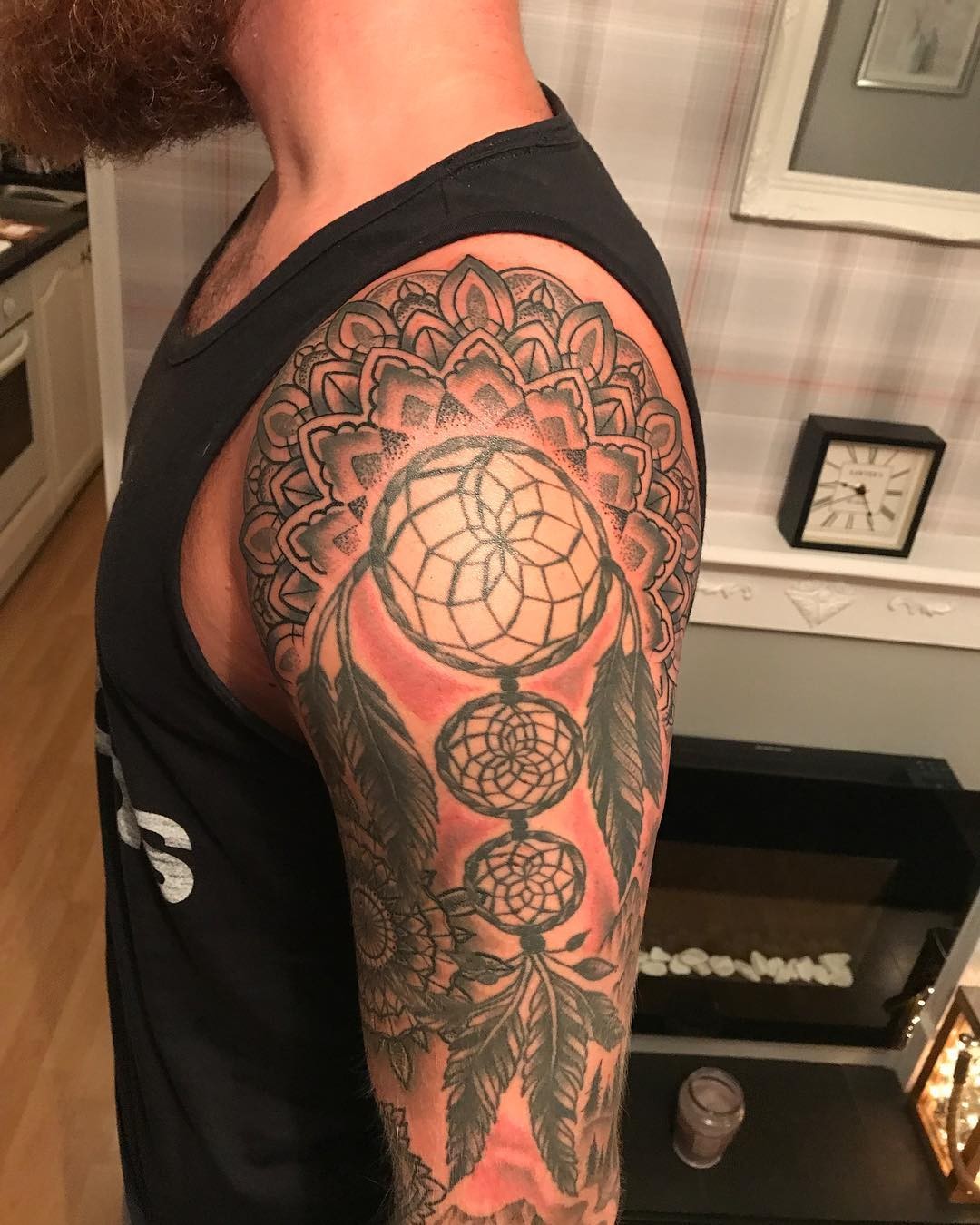 Native American Sleeve Mandala Art Tattoo