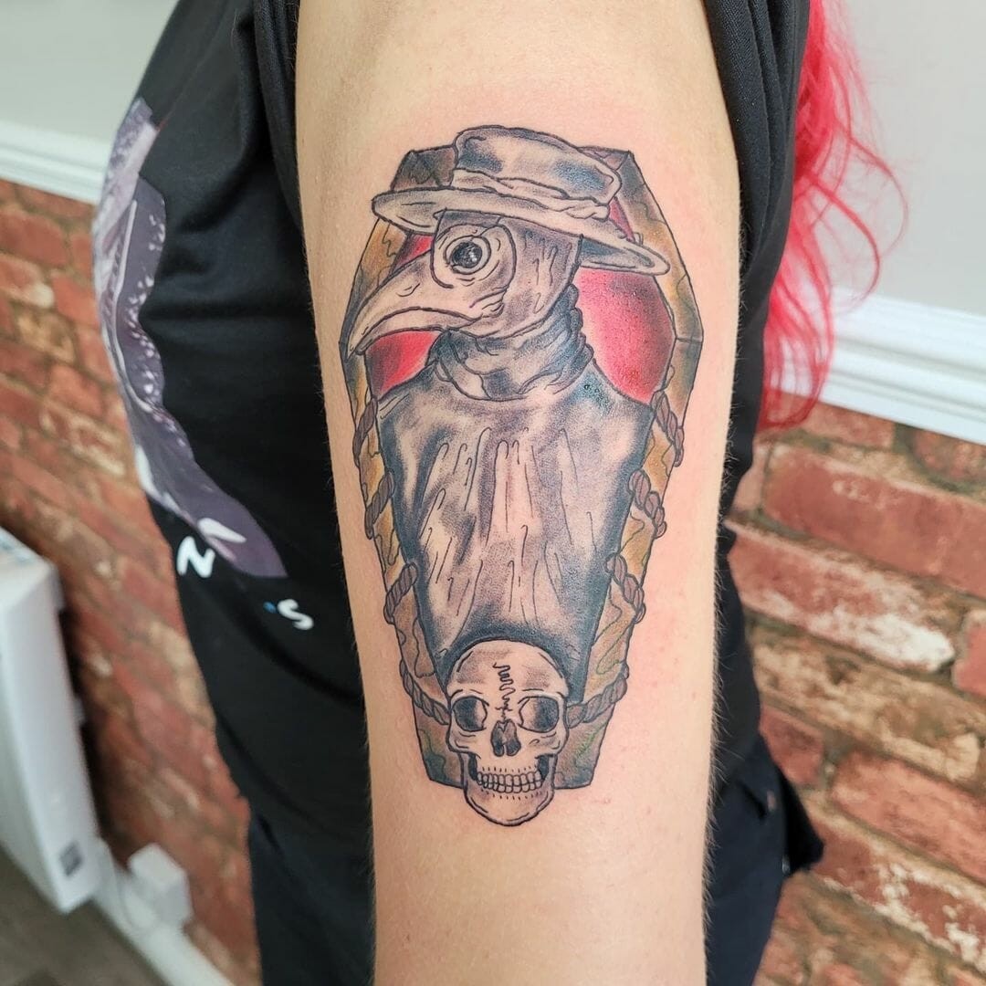 Plague Doctor Tattoo With A Skull