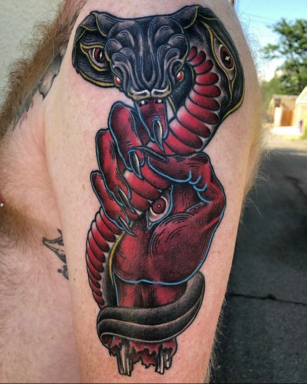 King Cobra Tattoos On Shoulder