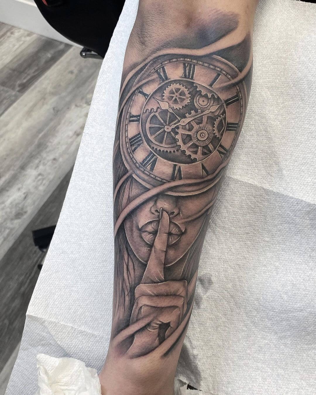 Pocket Watch Tattoo designs On Arm