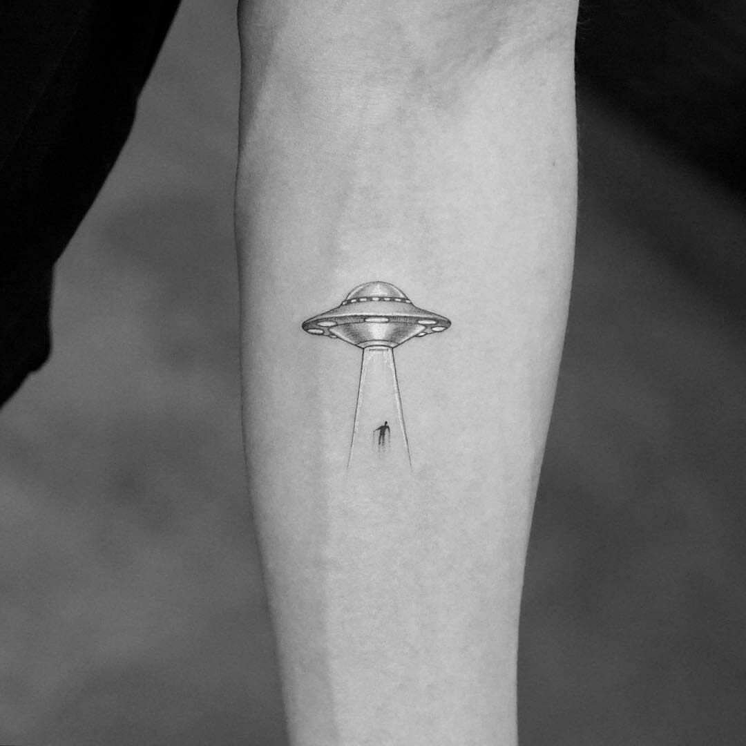 Small Flying Saucer Tattoo