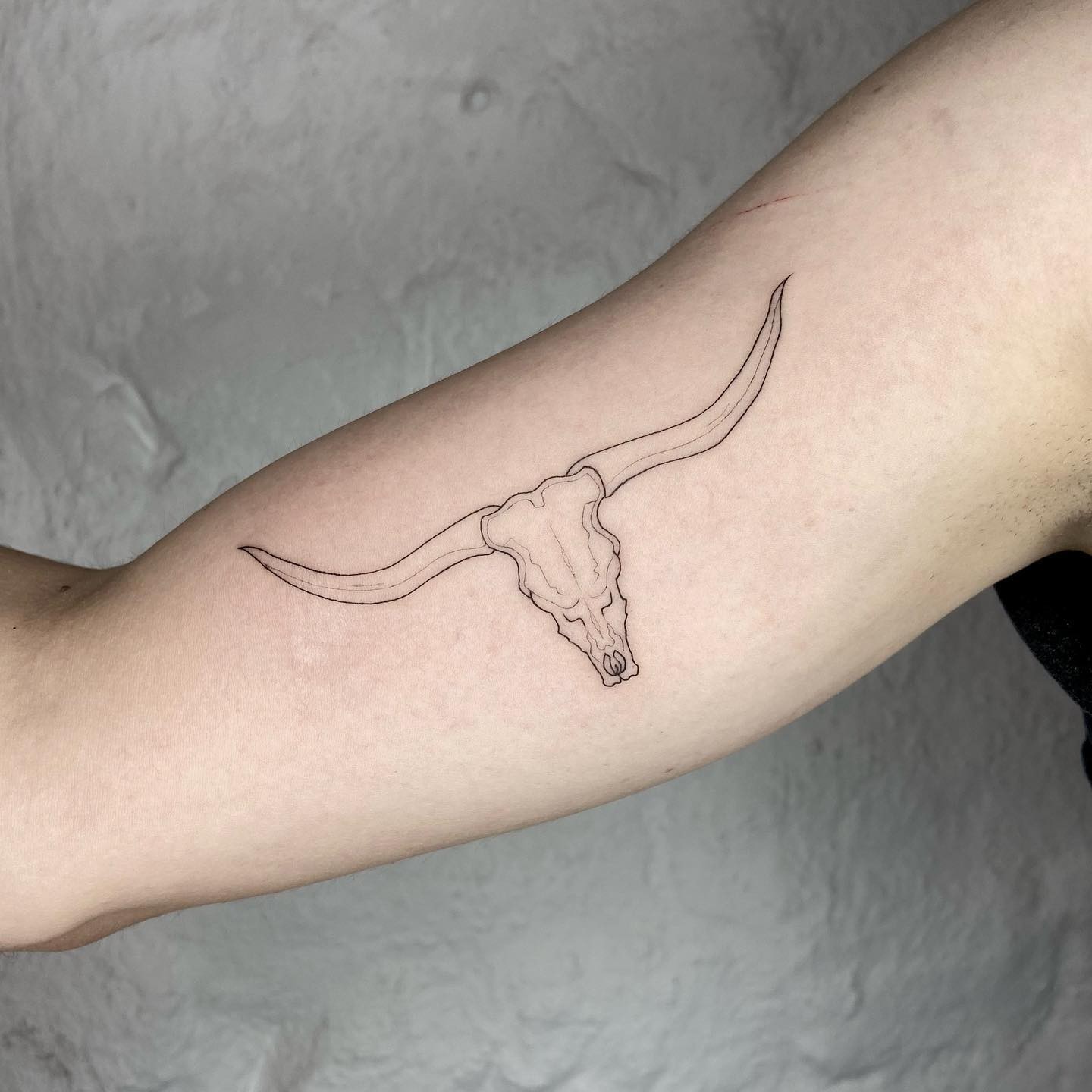 Minimalistic Native American Tribes Bull Skull Tattoo