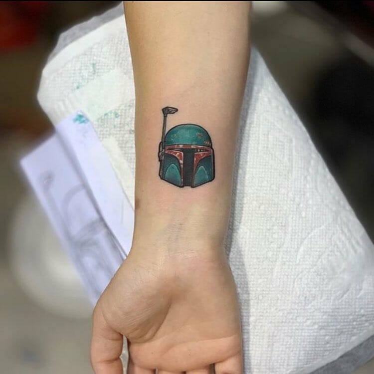 Miniature Boba Fett Wrist Tattoo