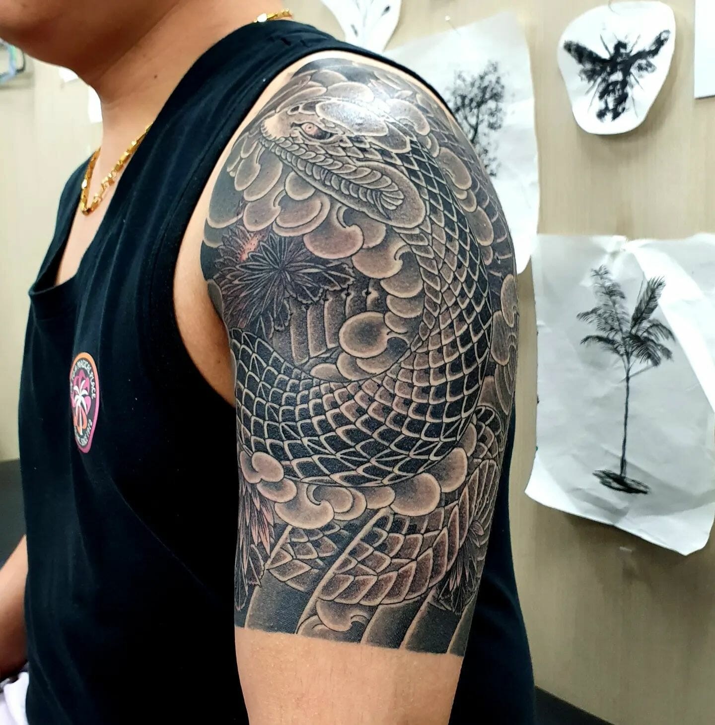 Traditional Japanese Snake Tattoo