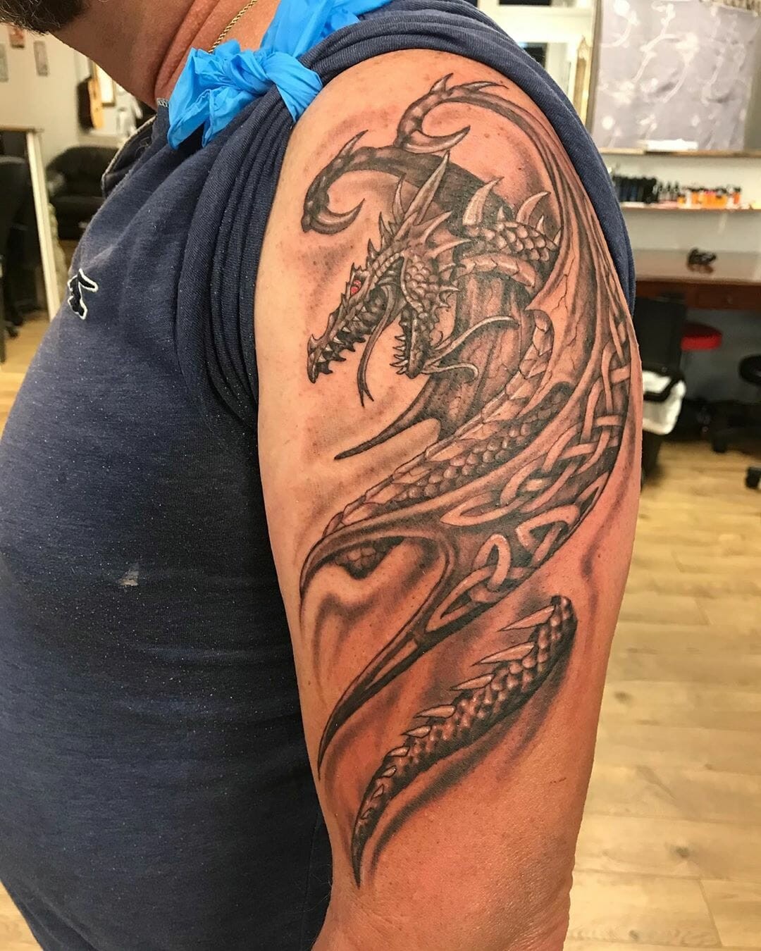 Celtic Dragon Tattoos On Shoulder