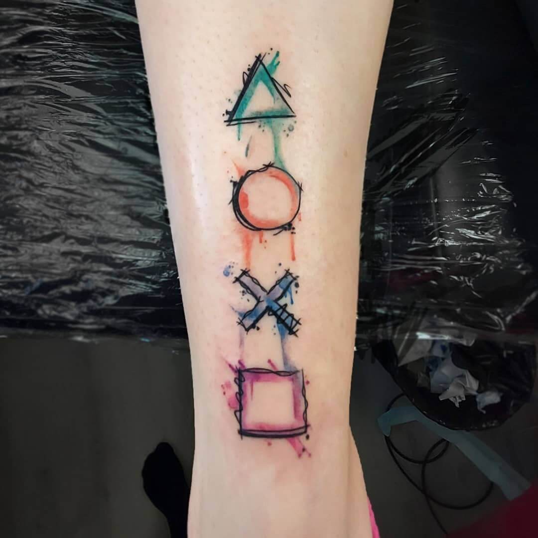 Awesome Play Station Button Tattoos For Gamers