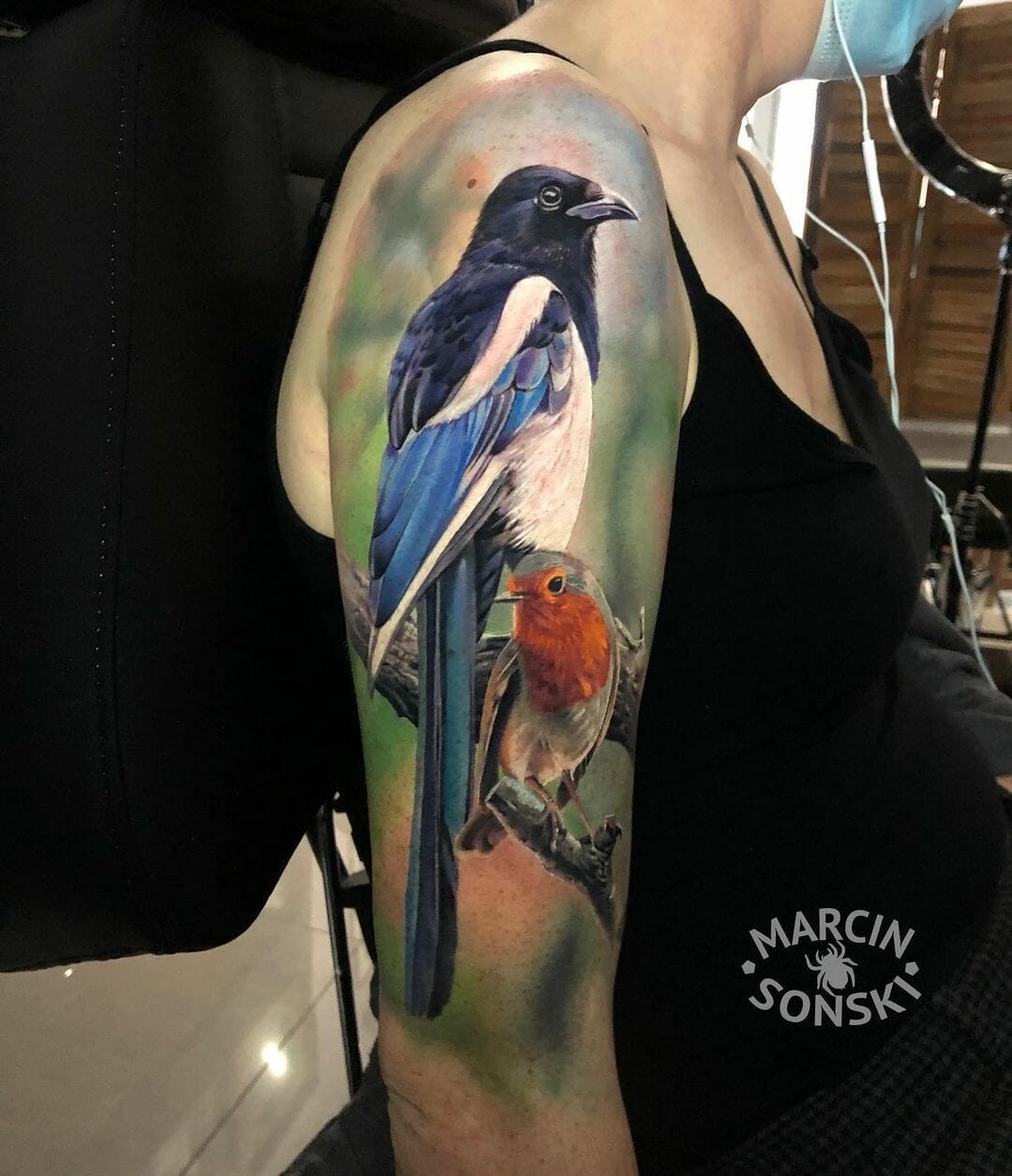 Realistic Art Magpie Tattoo