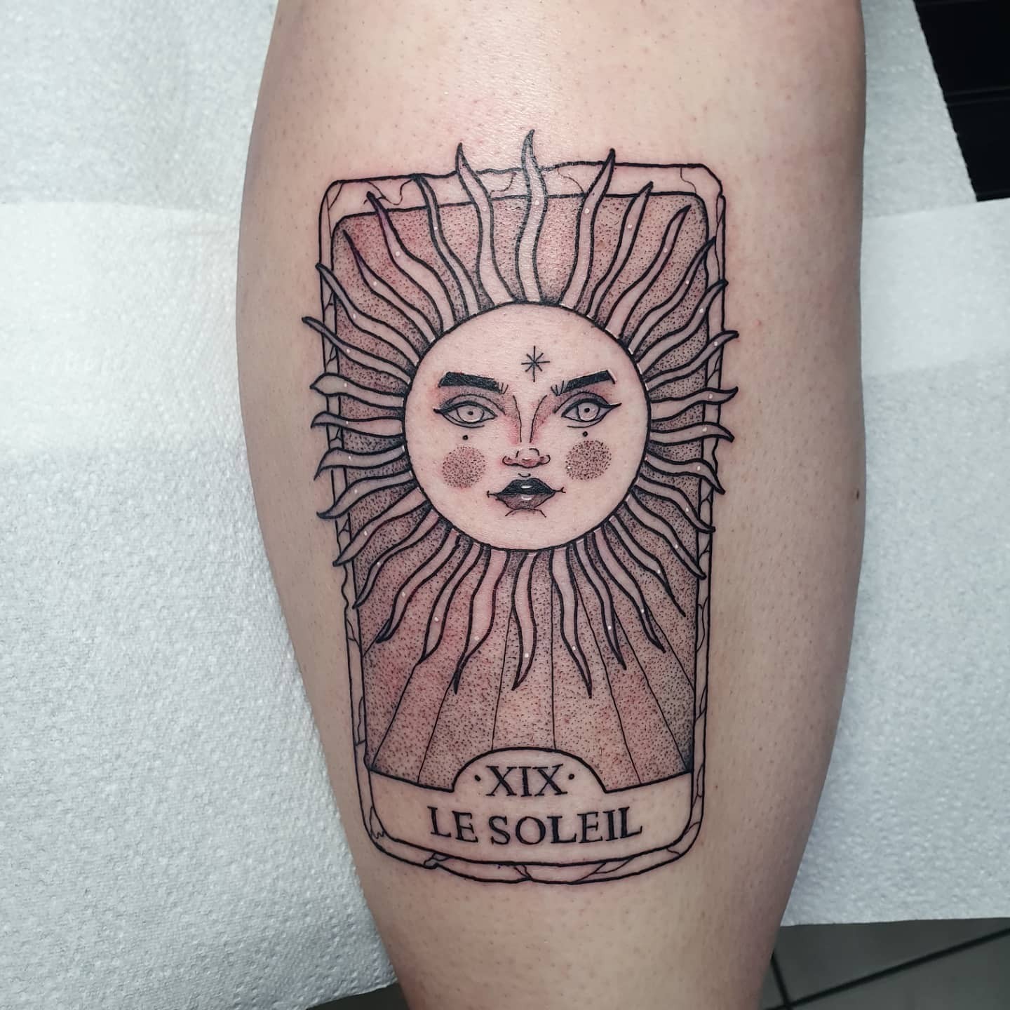 Simple And Amazing Sun Tarot Card Tattoo Designs