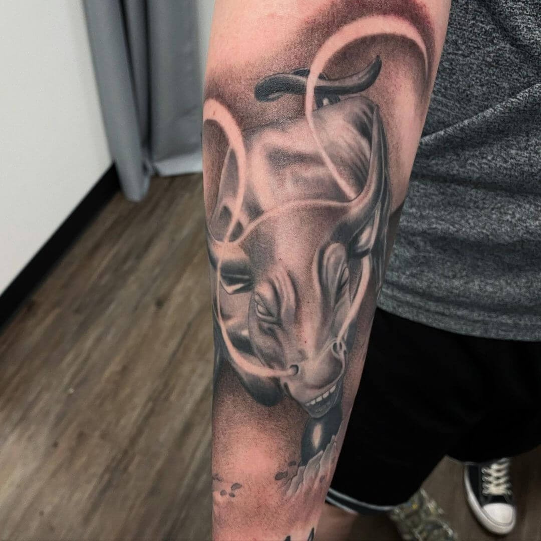 The Simple Bull Skull Tattoo